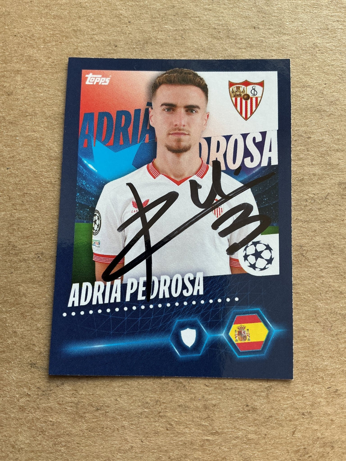 Adria Pedrosa, Spain 🇪🇸 Sevilla FC 2023/24 Topps hand signed - Autographs-World