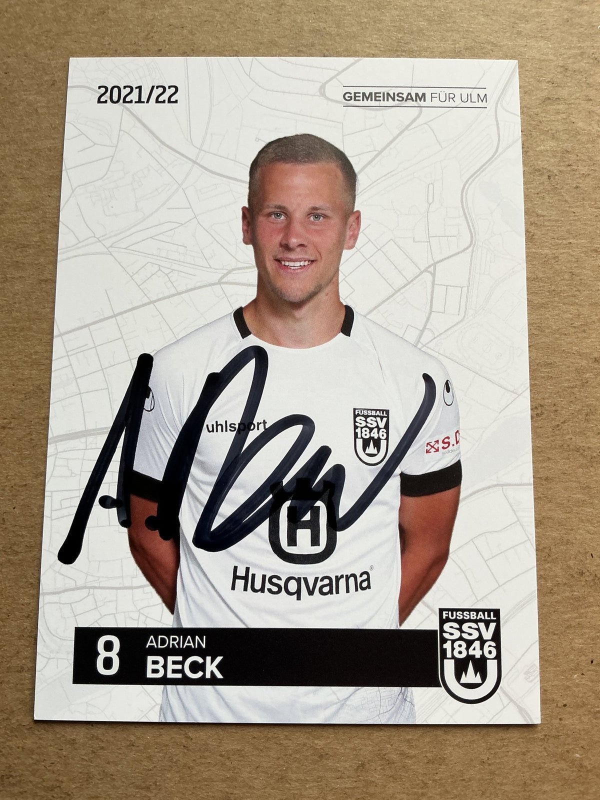 Adrian Beck, Germany 🇩🇪 SSV Ulm 1846 2021/22 hand signed - Autographs-World