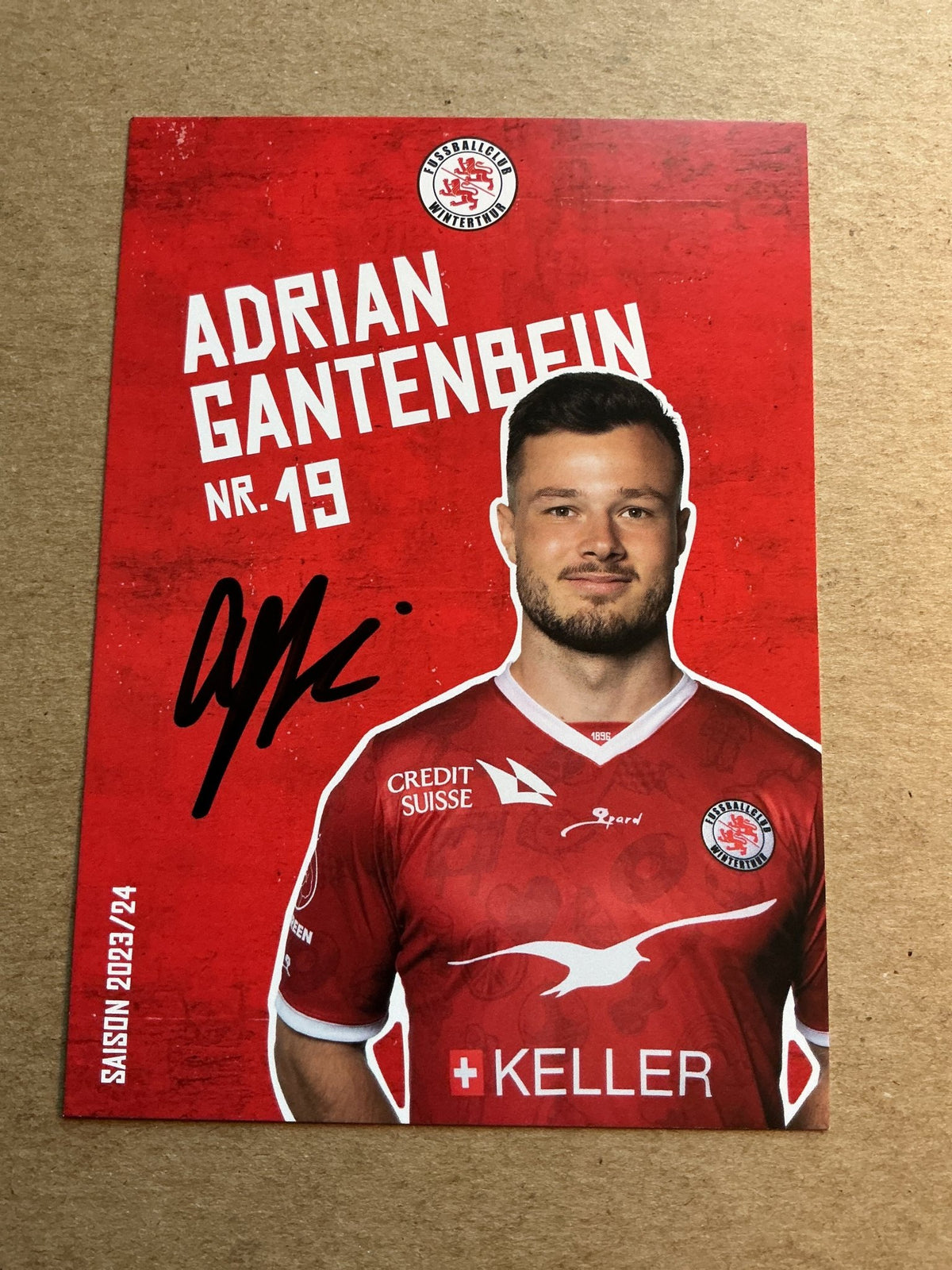 Adrian Gantenbein, Switzerland 🇨🇭 FC Winterthur 2023/24 hand signed - Autographs-World