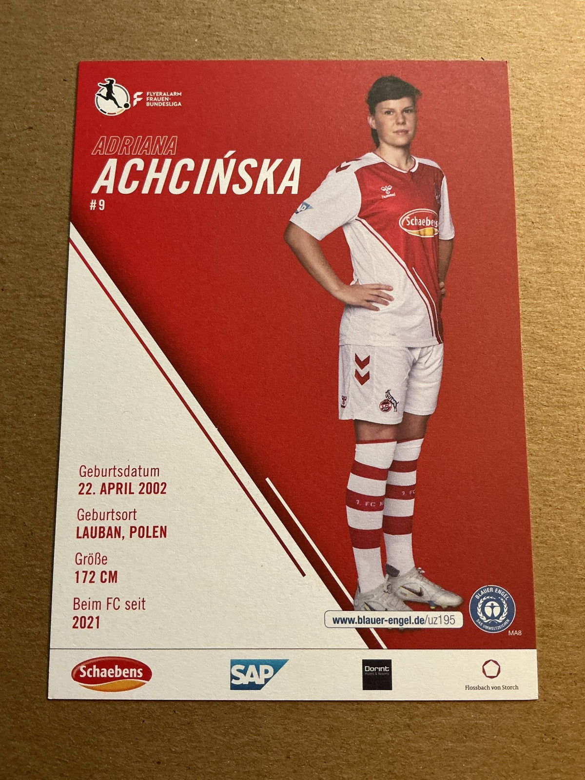 Adriana Achcińska, Poland 🇵🇱 1.FC Köln 2022/23 hand signed - Autographs-World