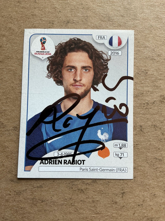 Adrien Rabiot, France 🇫🇷 FIFA World Cup 2018 Panini hand signed - Autographs-World