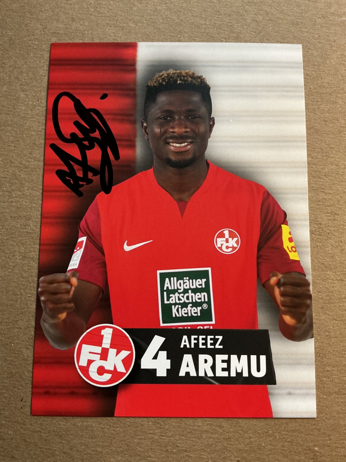Afeez Aremu, Nigeria 🇳🇬 1.FC Kaiserslautern 2023/24 hand signed - Autographs-World