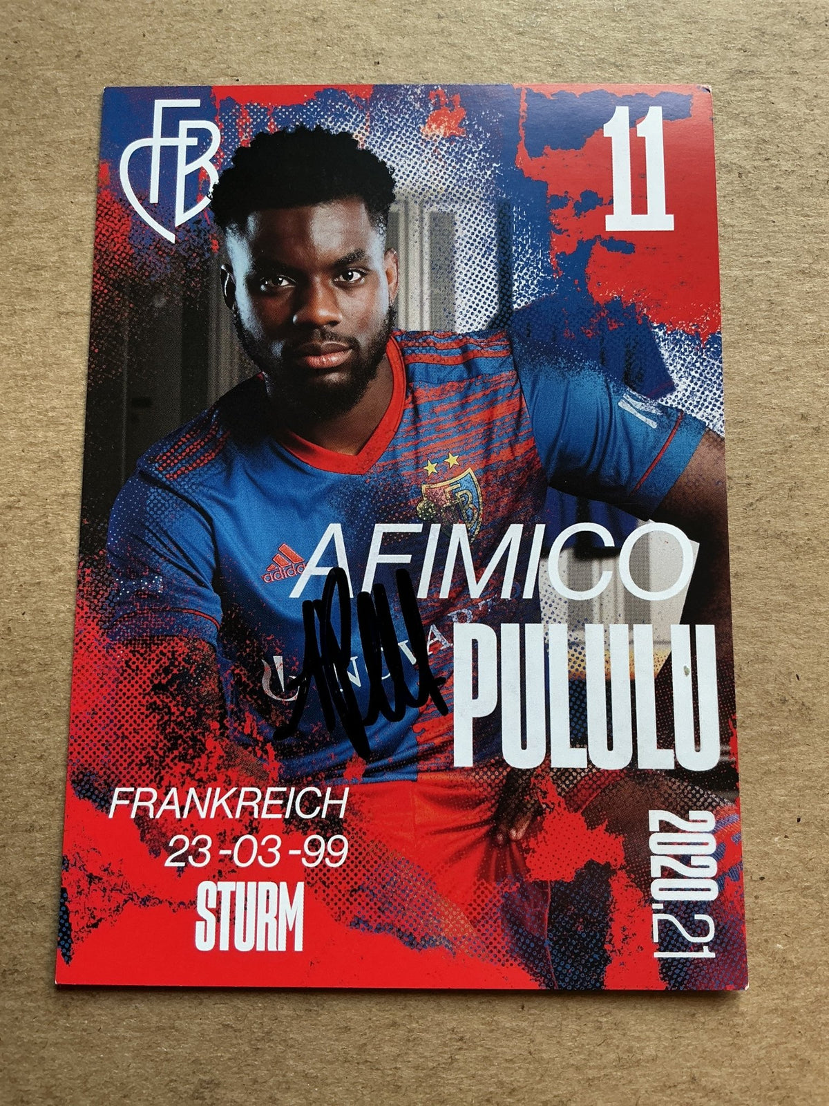 Afimico Pululu, France 🇫🇷 FC Basel 2020/21 hand signed - Autographs-World