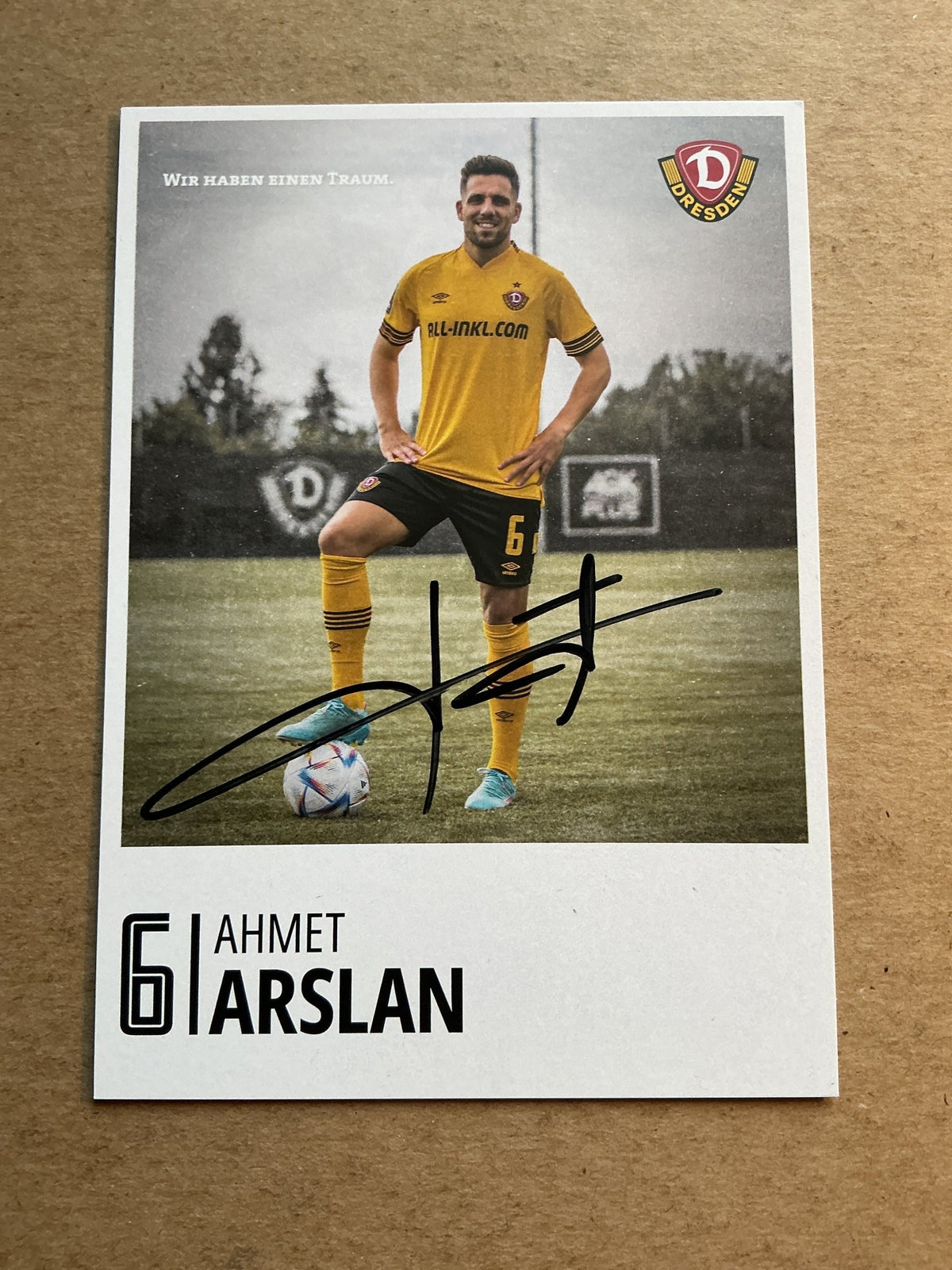 Ahmet Arslan, Germany 🇩🇪 Dynamo Dresden 2022/23 hand signed - Autographs-World