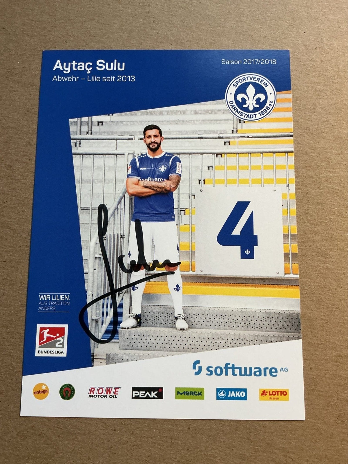 Ahtaç Sulu, Türkiye 🇹🇷 SV Darmstadt 98 2017/18 hand signed - Autographs-World