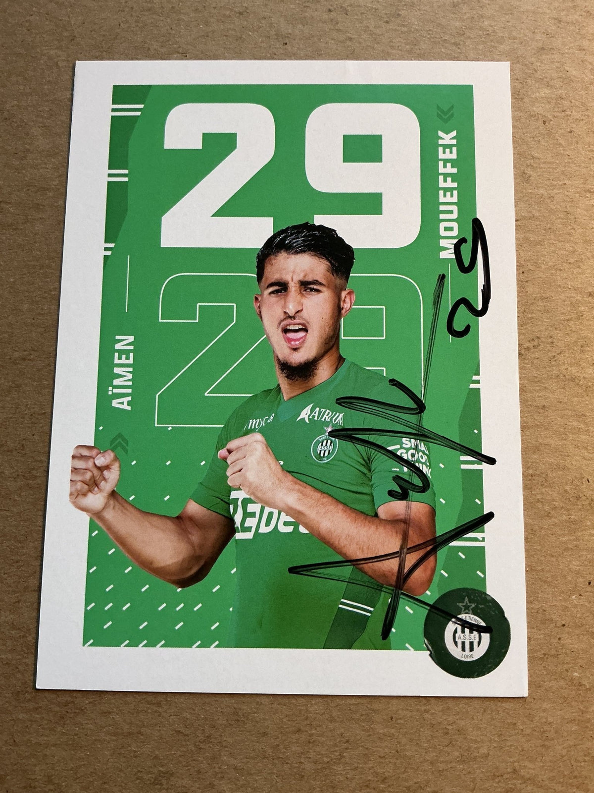 Aïmen Moueffek, France 🇫🇷 AS Saint-Étienne 2021/22 hand signed - Autographs-World