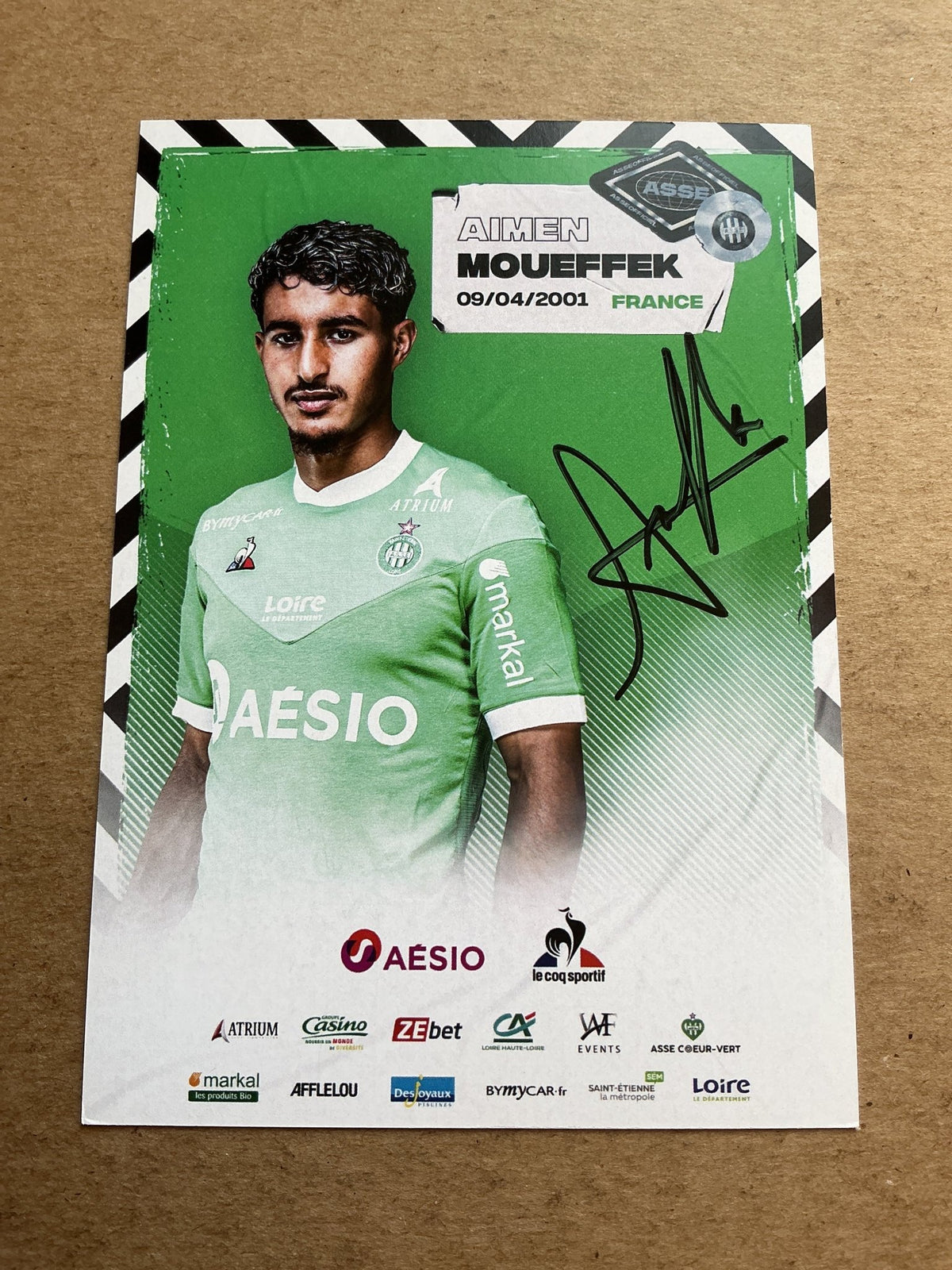 Aimen Mouffek, France 🇫🇷 AS Saint-Étienne 2020/21 hand signed - Autographs-World