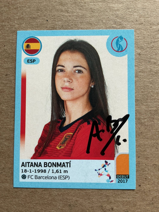 Aitana Bonmati, Spain 🇪🇸 UEFA Women’s Euro Cup 2022 Panini hand signed - Autographs-World