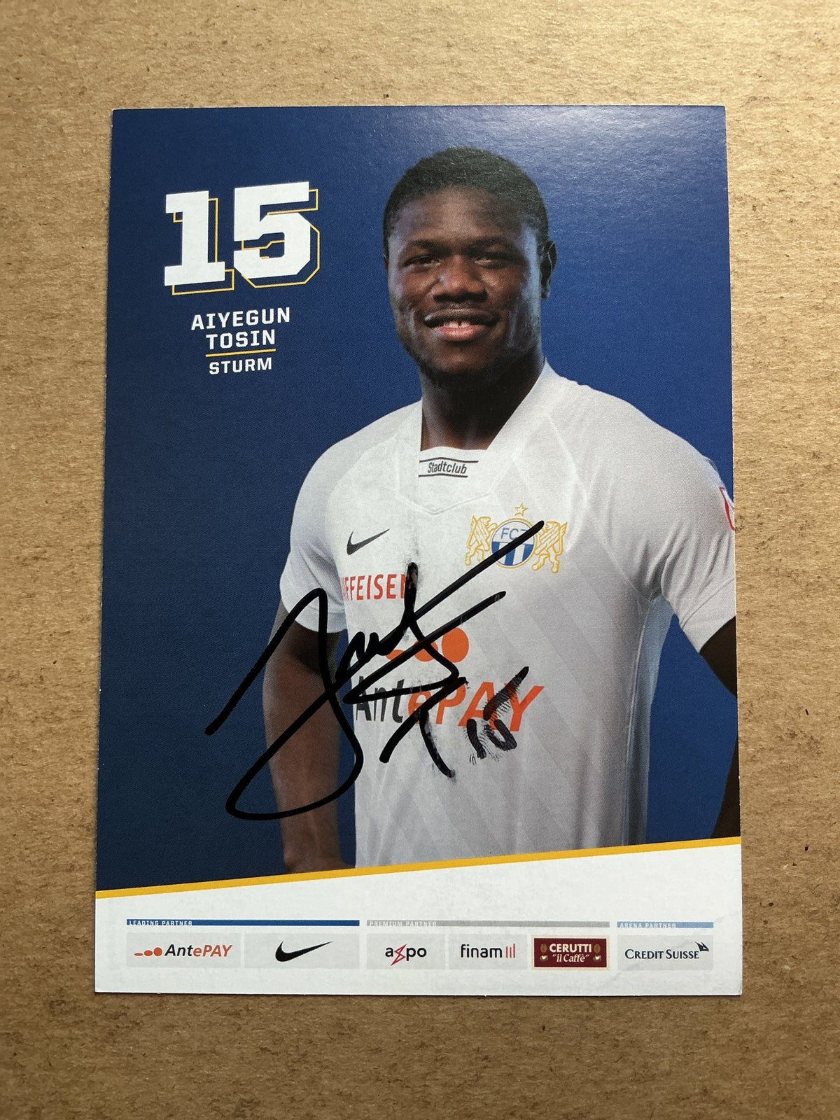 Aiyegun Tosun, Nigeria 🇳🇬 FC Zürich 2020/21 hand signed - Autographs-World