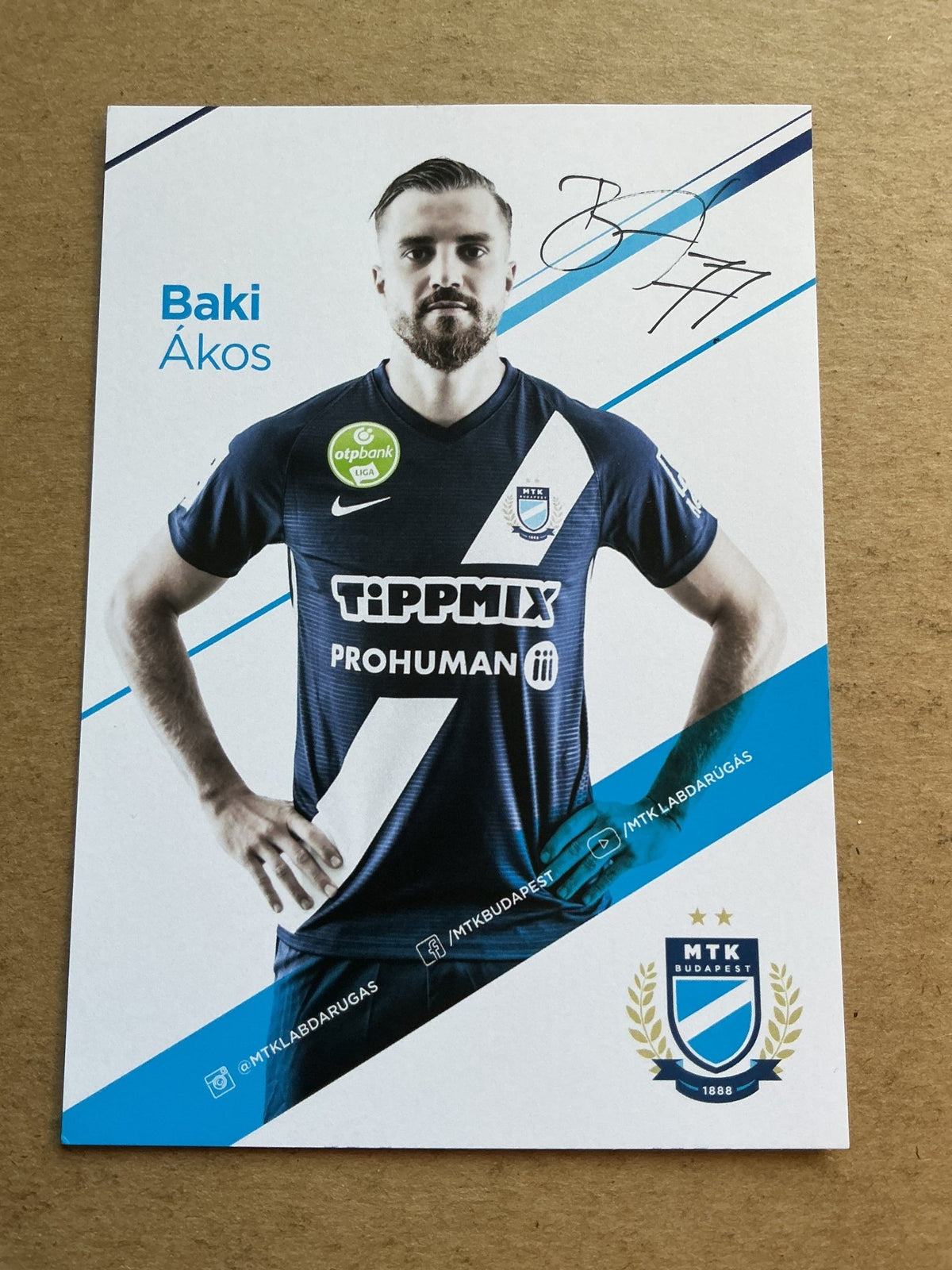 Ákos Baki, Hungary 🇭🇺 MTK Budapest 2020/21 hand signed - Autographs-World