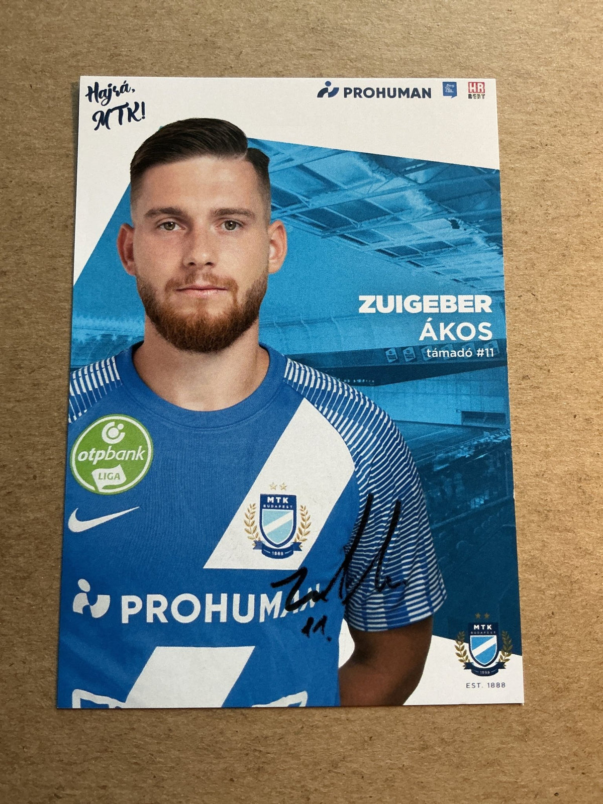 Ákos Zuigeber, Hungary 🇭🇺 MTK Budapest FC 2023/24 hand signed - Autographs-World
