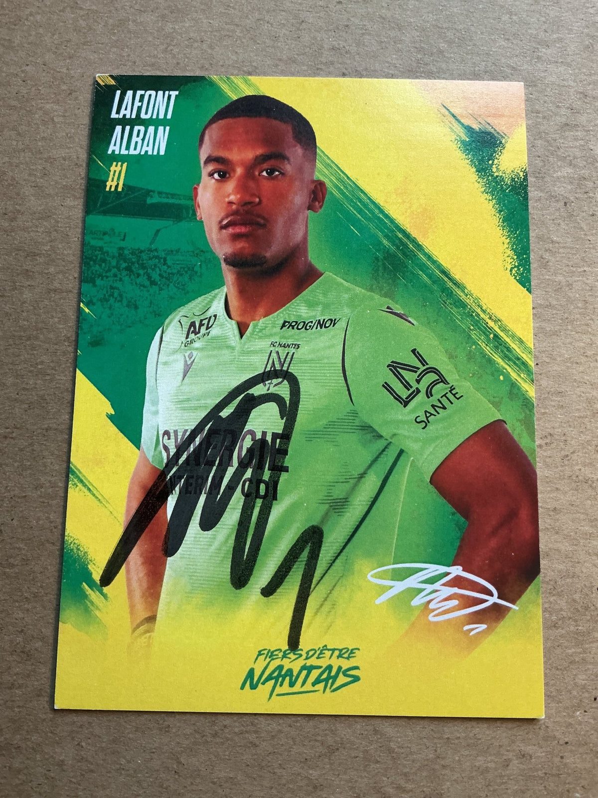 Alban Lafont, France 🇫🇷 FC Nantes 2023/24 hand signed - Autographs-World