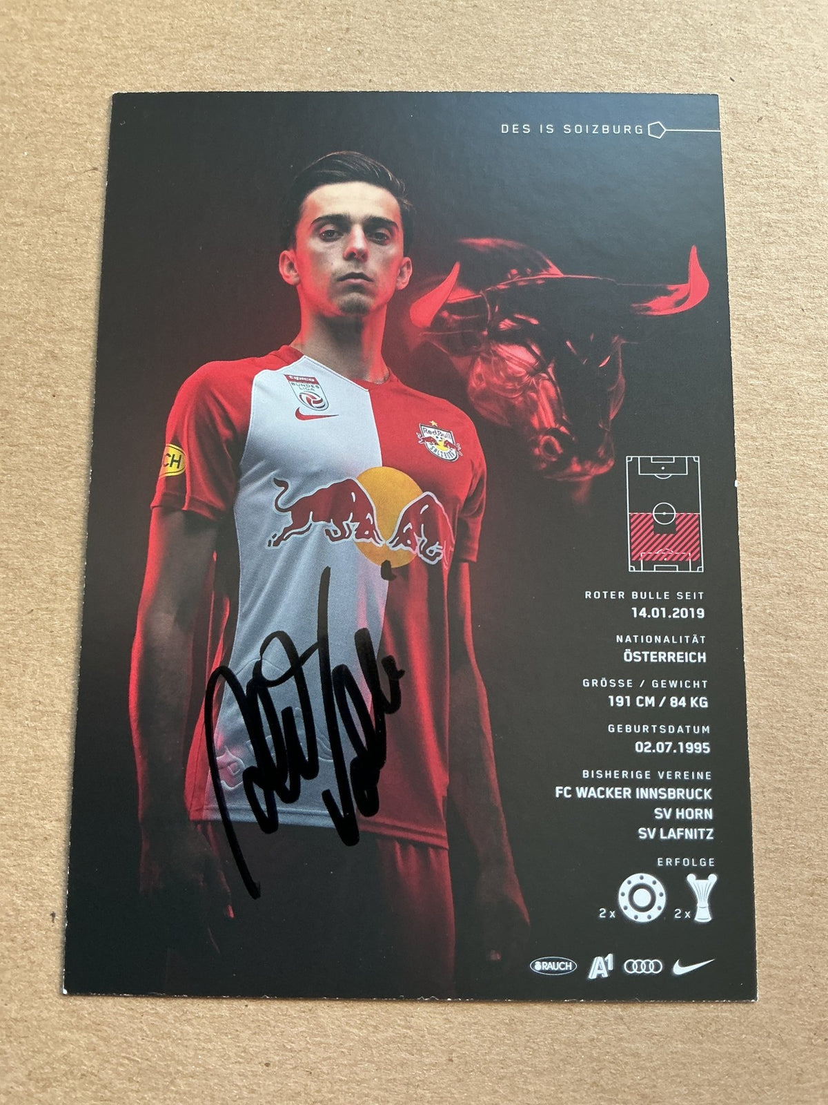 Albert Vallci, Austria 🇦🇹 Red Bull Salzburg 2020/21 hand signed - Autographs-World