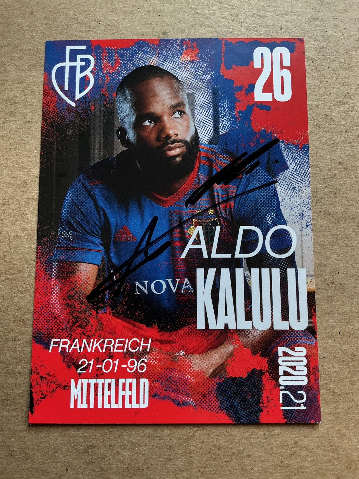 Aldo Kalulu, France 🇫🇷 FC Basel 2020/21 hand signed - Autographs-World