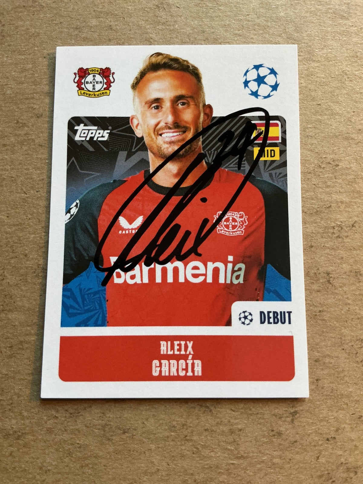 Aleix García, Spain 🇪🇸 Bayer 04 Leverkusen 2024/25 Topps hand signed - Autographs-World