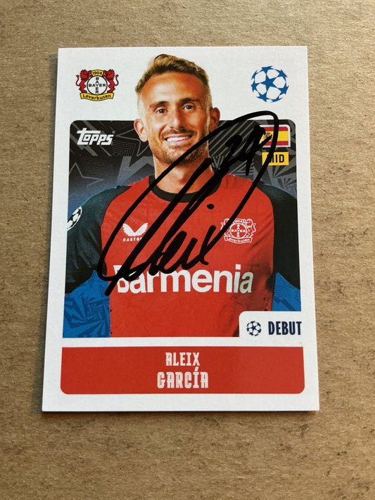Aleix García, Spain 🇪🇸 Bayer 04 Leverkusen 2024/25 Topps hand signed - Autographs-World