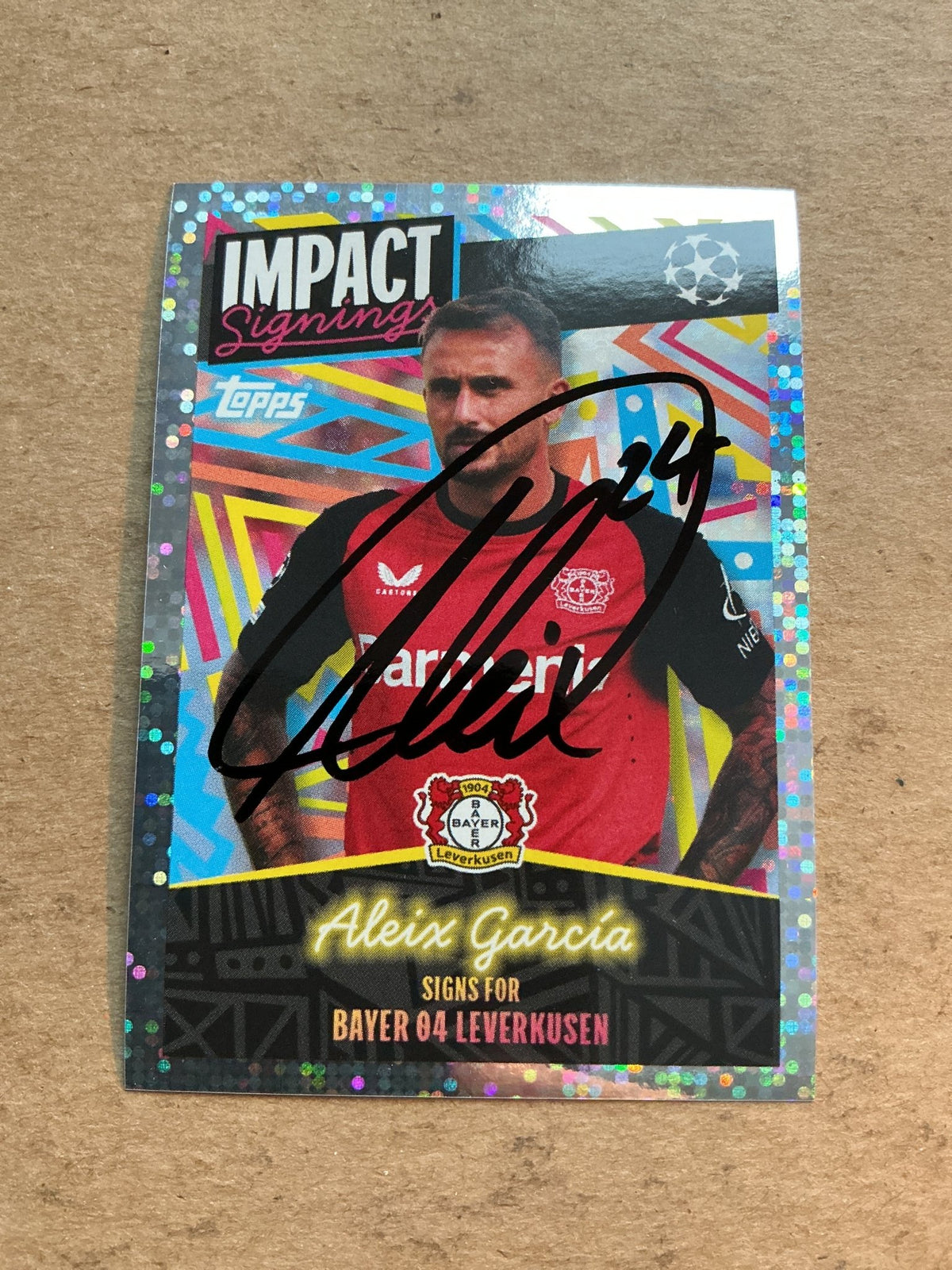 Aleix García, Spain 🇪🇸 Bayer 04 Leverkusen 2024/25 Topps hand signed - Autographs-World