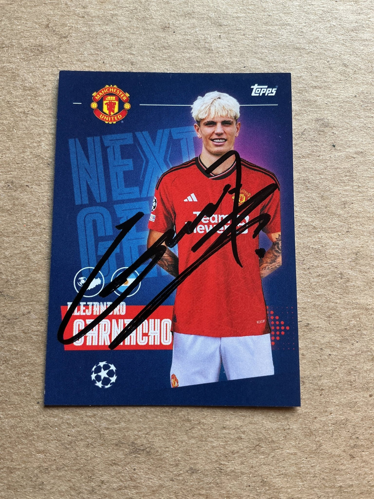Alejandro Garnacho, Argentina 🇦🇷 Manchester United 2023/24 Topps hand signed - Autographs-World