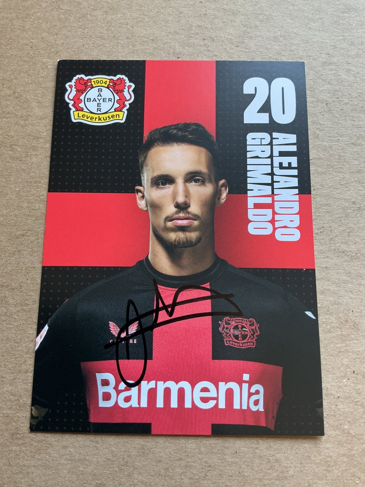 Alejandro Grimaldo, Spain 🇪🇸 Bayer 04 Leverkusen 2023/24 hand signed - Autographs-World