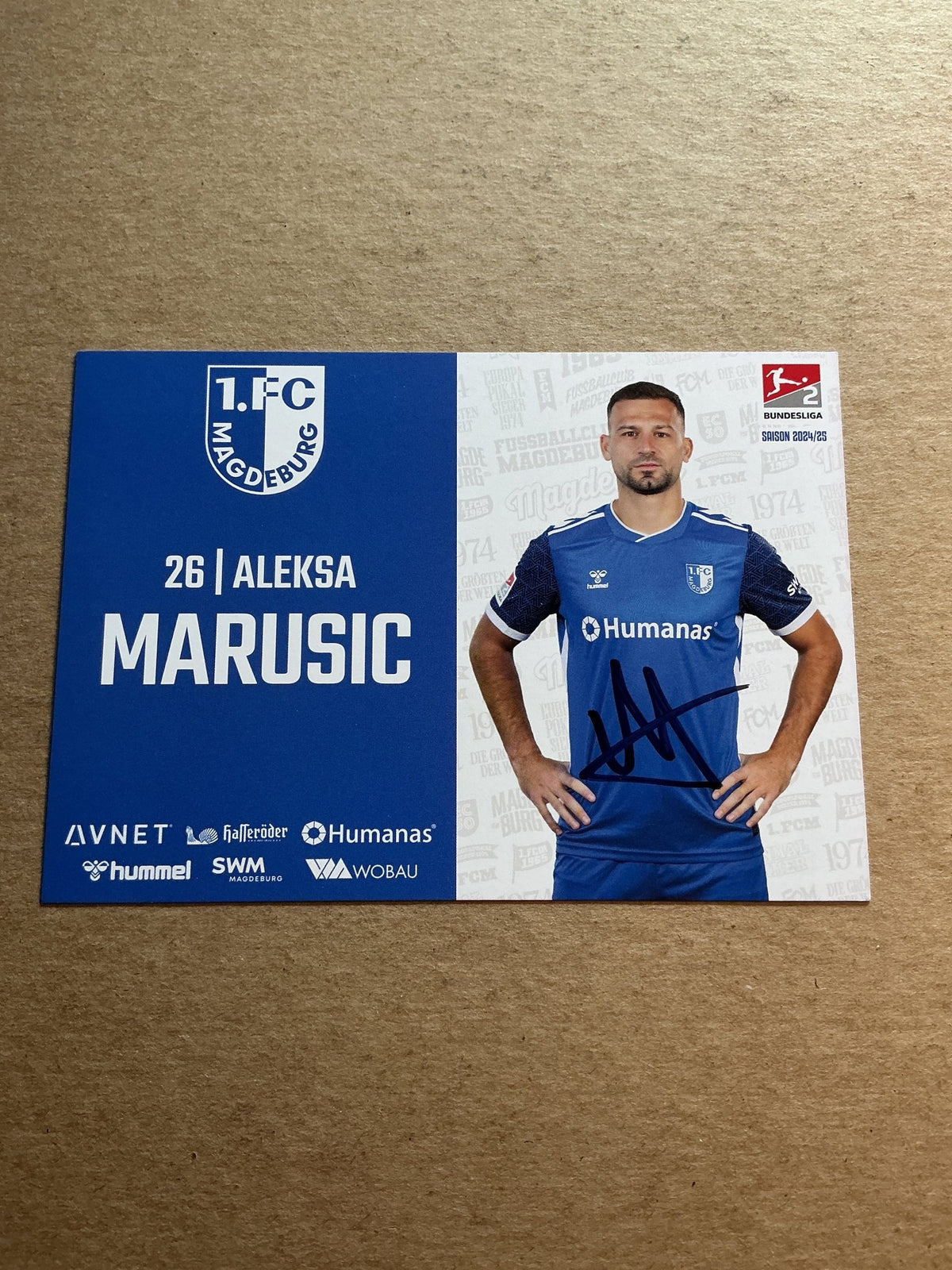 Aleksa Marusic, Montenegro 🇲🇪 1.FC Magdeburg 2024/25 hand signed - Autographs-World