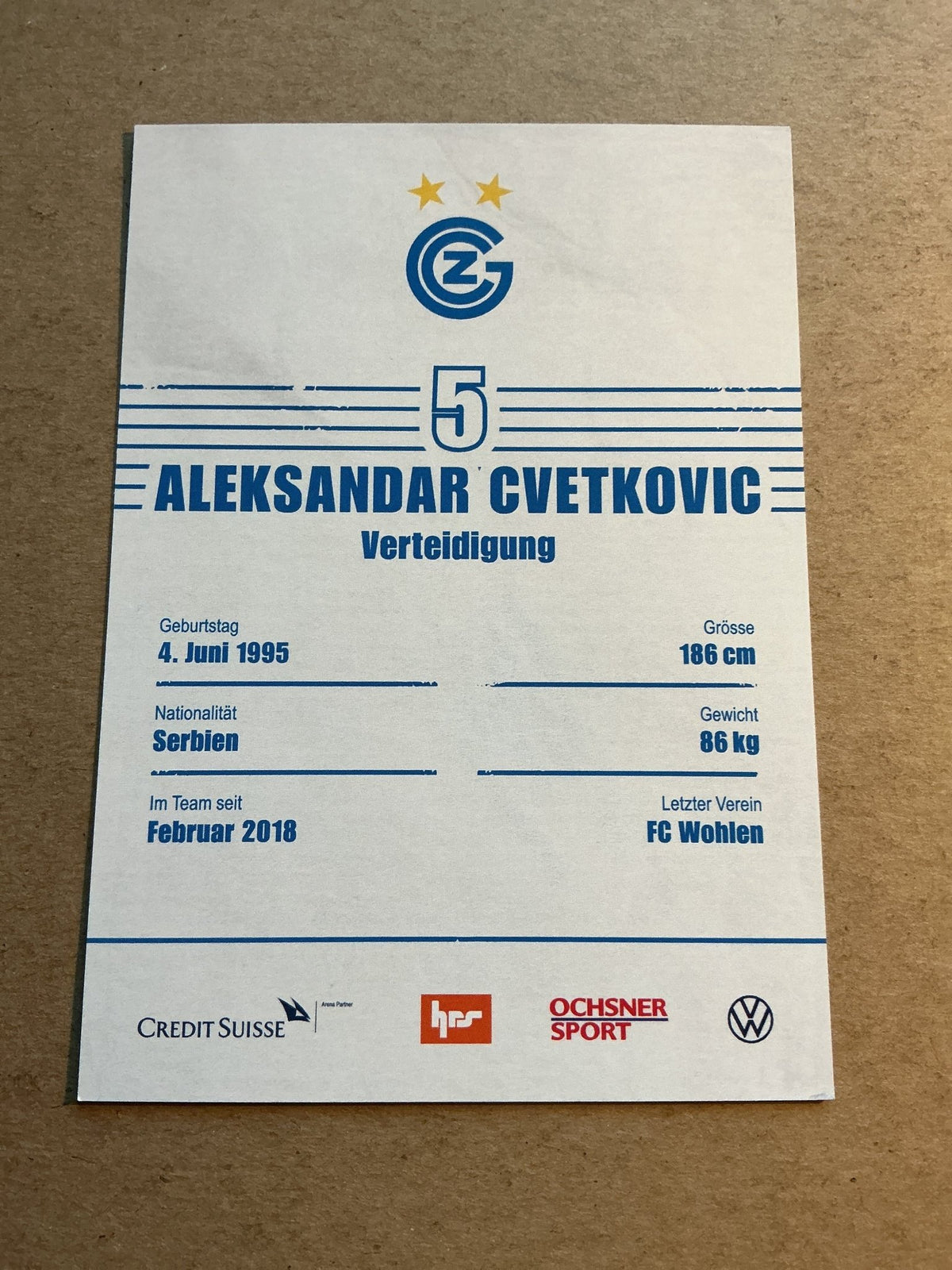 Aleksandar Cvetković, Serbia 🇷🇸 Grasshopper Club Zürich 2021/22 hand signed - Autographs-World