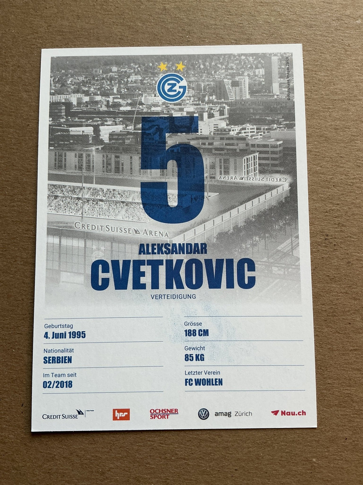 Aleksandar Cvetkovic, Serbia 🇷🇸 Grasshopper Zürich 2019/20 hand signed - Autographs-World