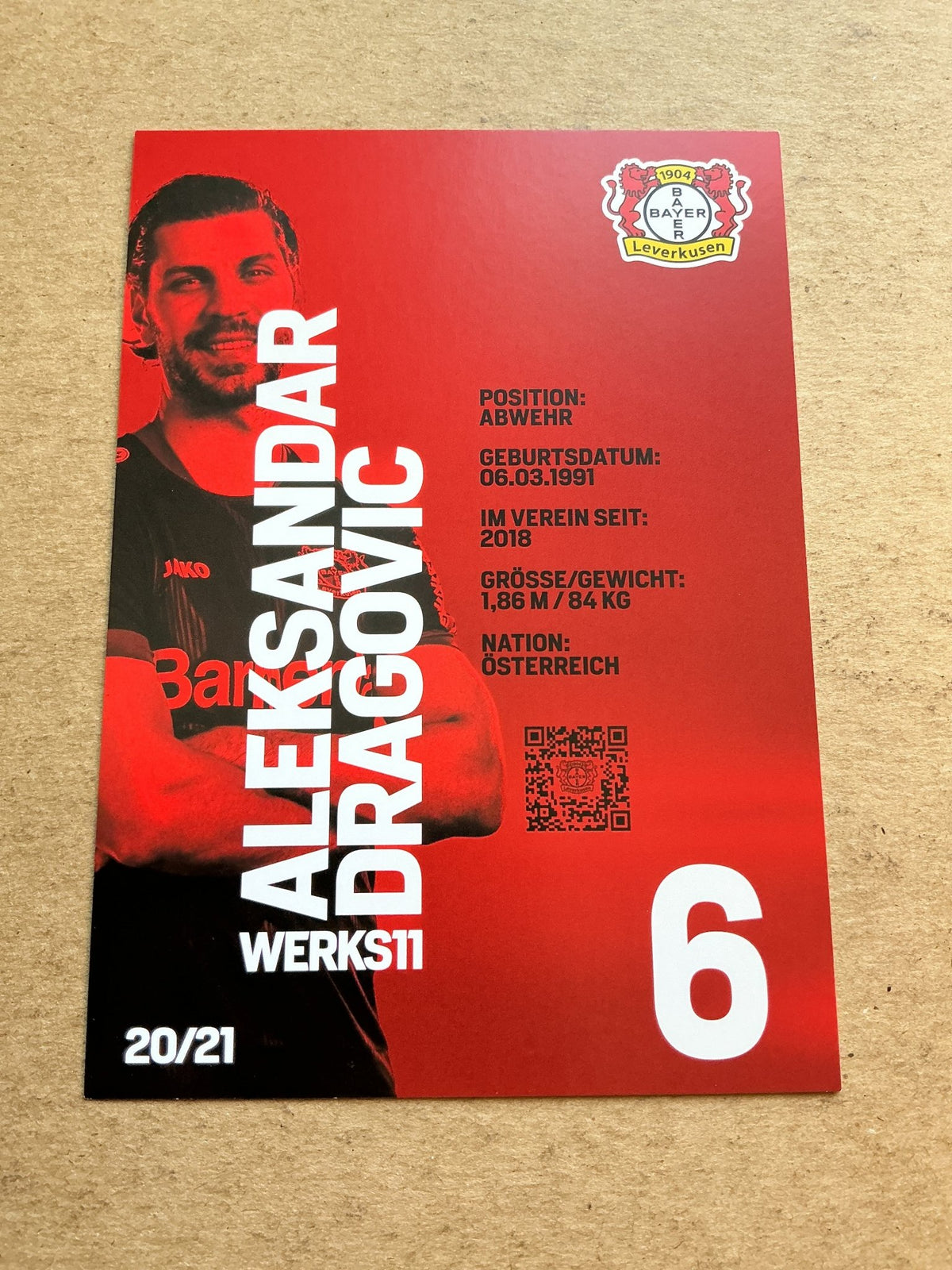 Aleksandar Dragovic, Austria 🇦🇹 Bayer 04 Leverkusen 2020/21 hand signed - Autographs-World