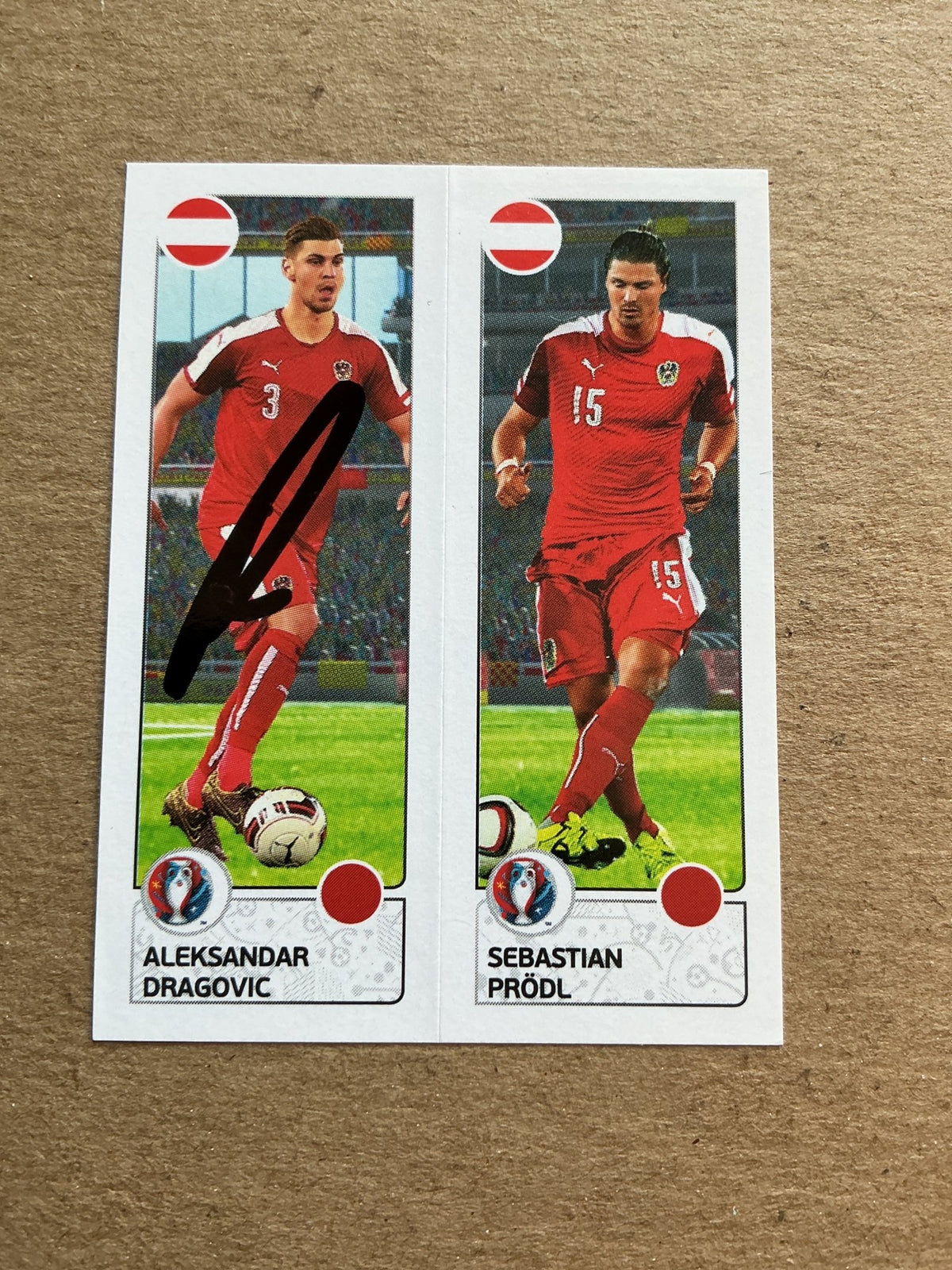 Aleksandar Dragovic, Austria 🇦🇹 UEFA Euro 2016 Panini hand signed - Autographs-World
