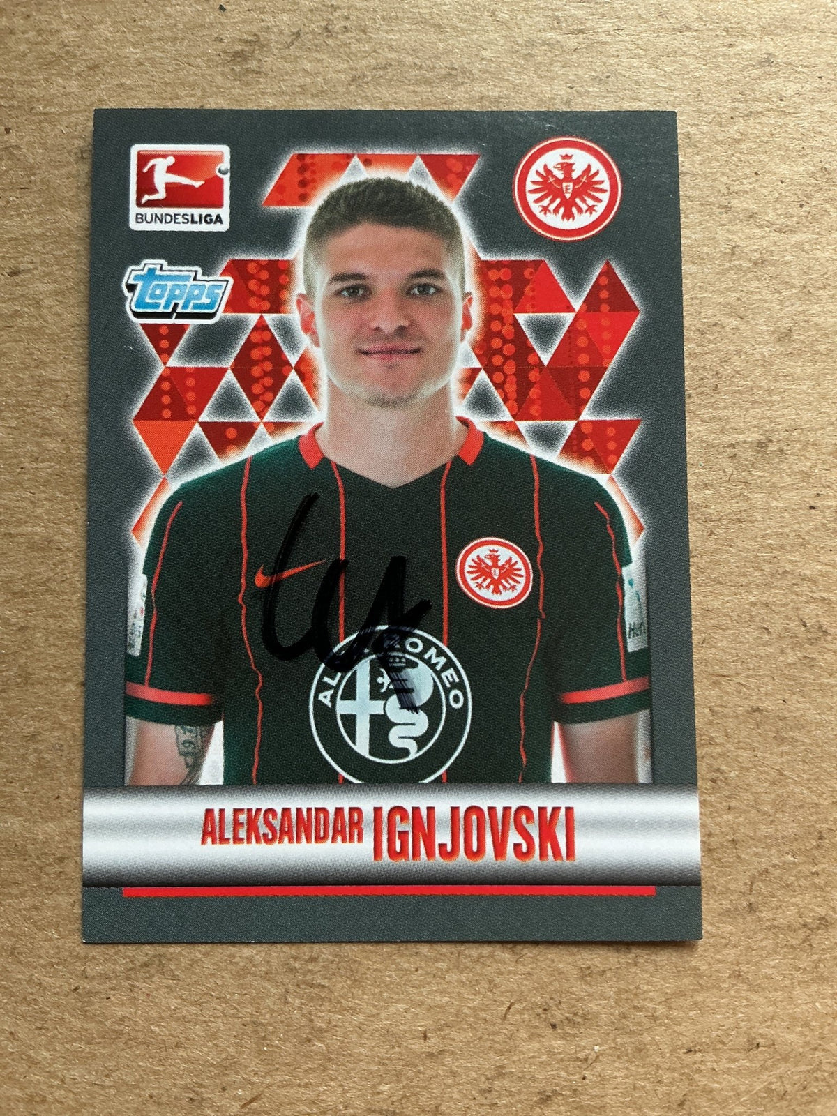 Aleksandar Ignjovski, Serbia 🇷🇸 Eintracht Frankfurt 2015/16 Topps hand signed - Autographs-World