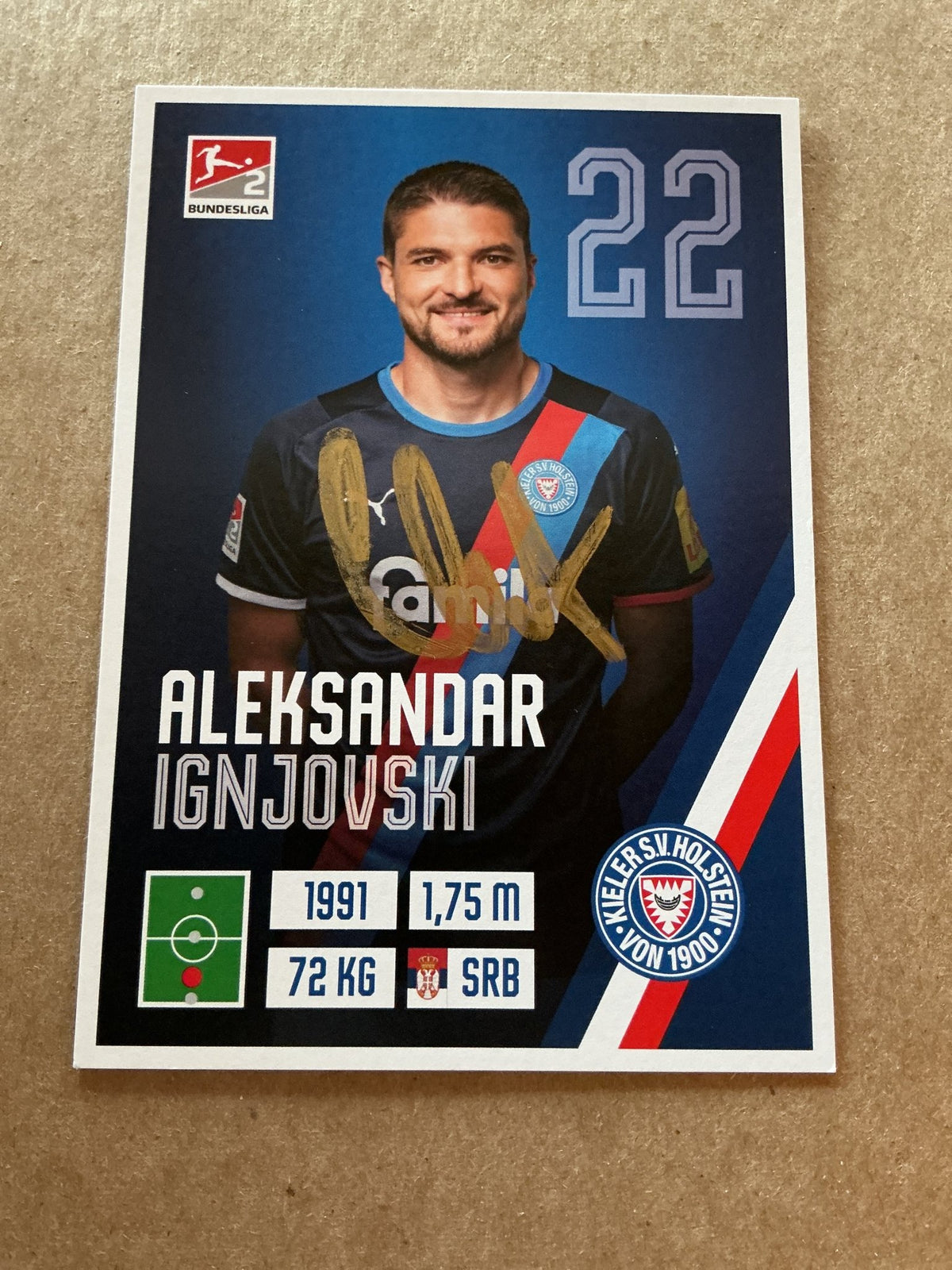 Aleksandar Ignjovski, Serbia 🇷🇸 Holstein Kiel 2021/22 hand signed - Autographs-World