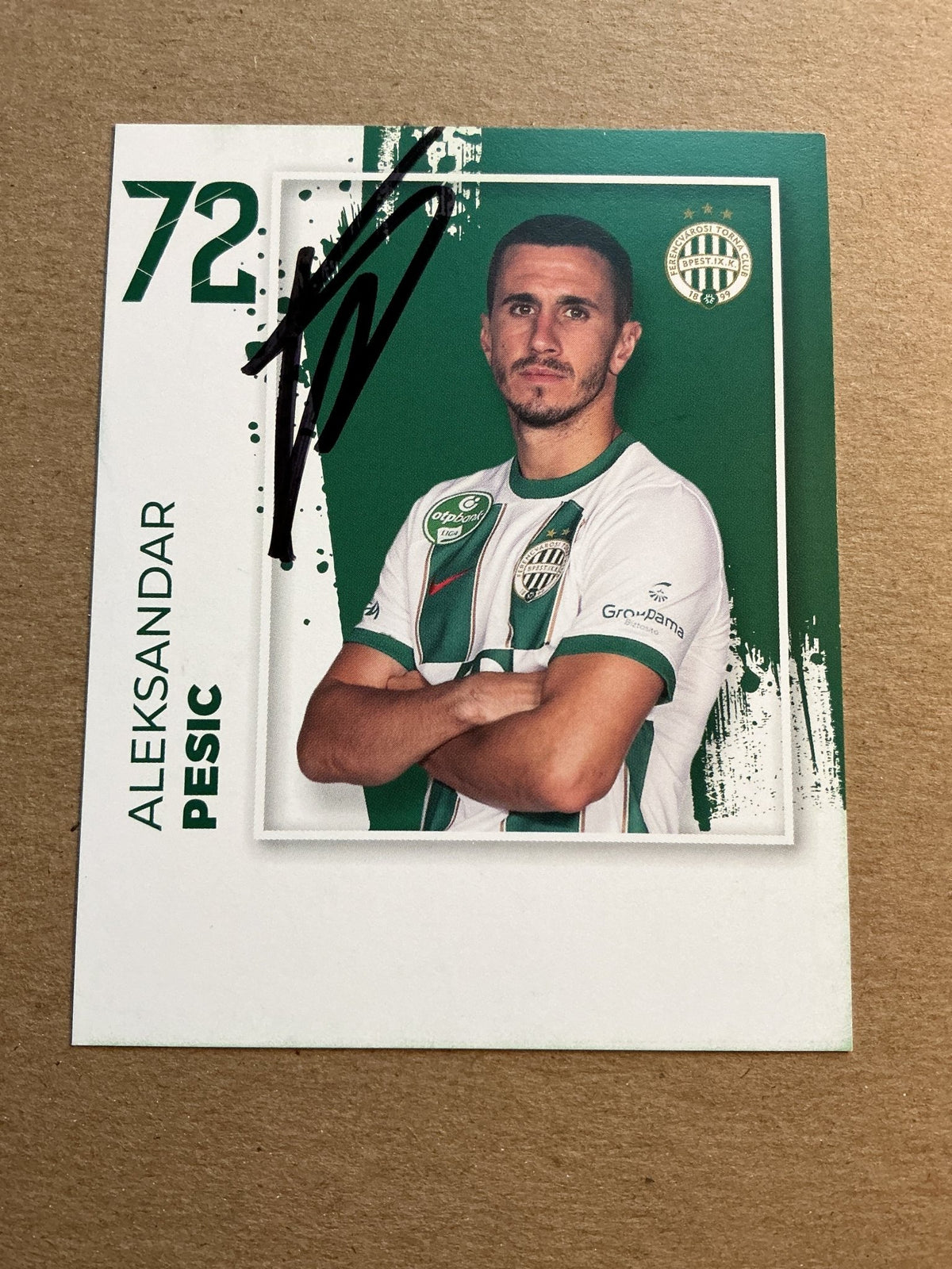 Aleksandar Pesic, Serbia 🇷🇸 Ferencváros TC 2023/24 hand signed - Autographs-World