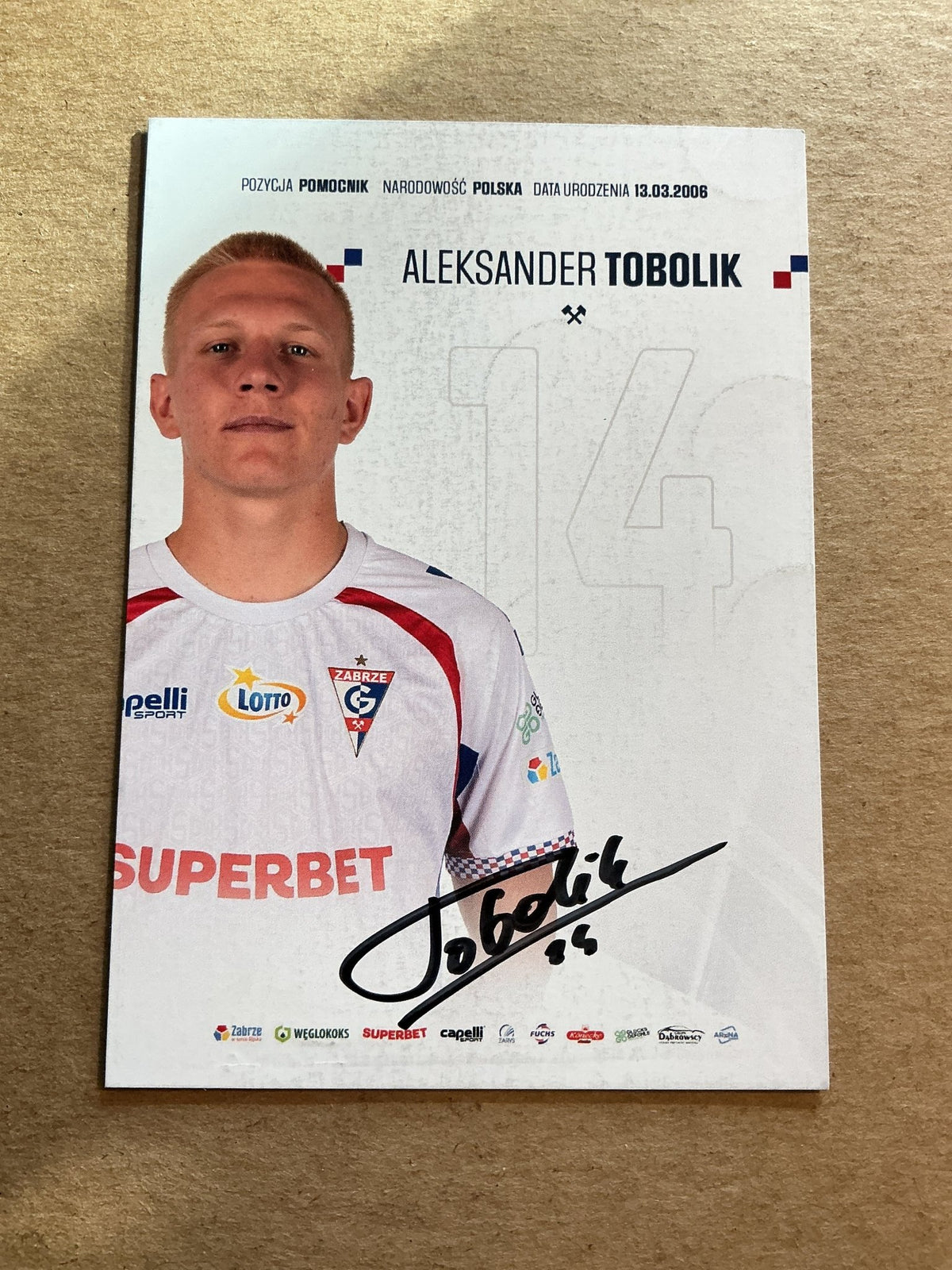 Aleksander Tobolik, Poland 🇵🇱 Gornik Zabrze 2024/25 hand signed - Autographs-World