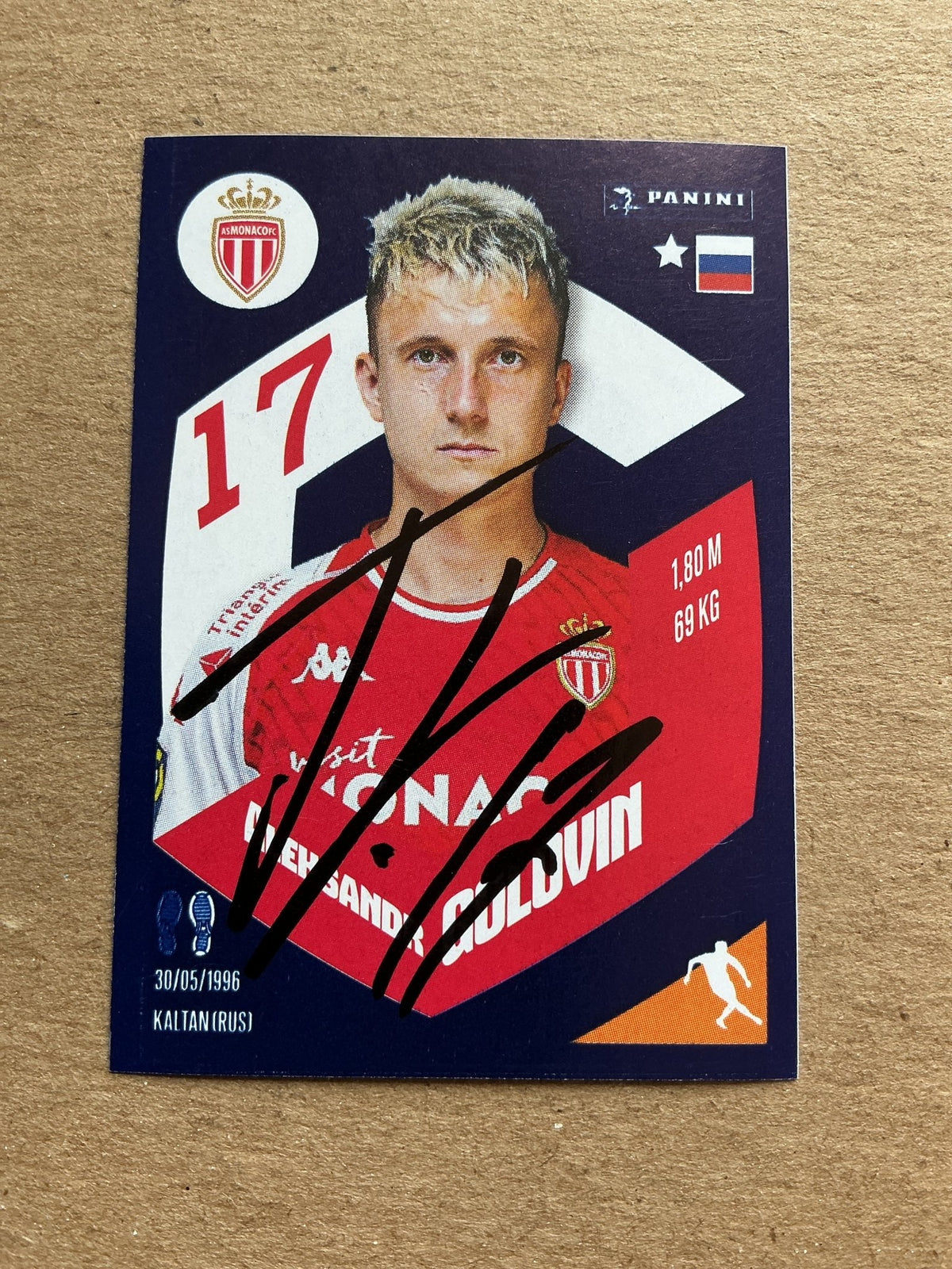 Aleksandr Golovin, Russia 🇷🇺 AS Monaco 2024 Panini hand signed - Autographs-World