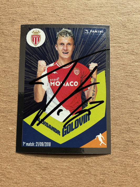 Aleksandr Golovin, Russia 🇷🇺 AS Monaco 2024 Panini hand signed - Autographs-World