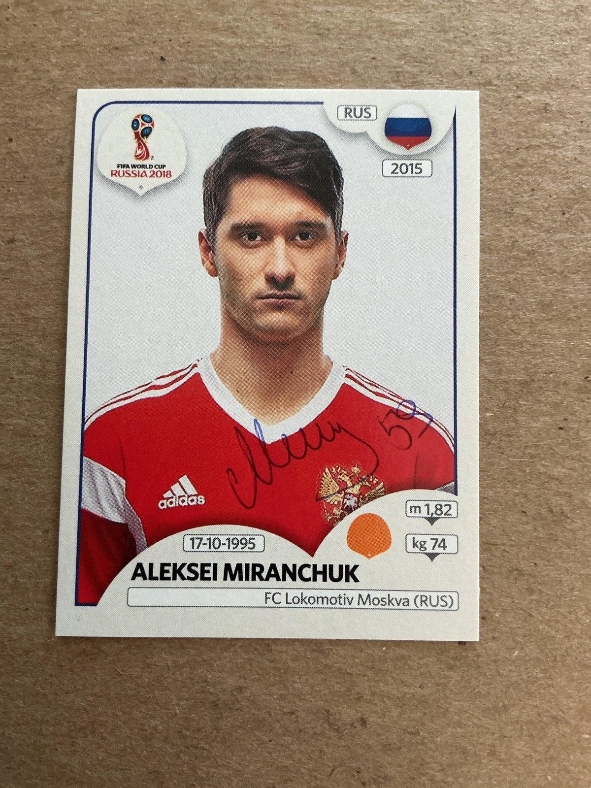 Aleksei Miranchuk, Russia 🇷🇺 FIFA World Cup 2018 Panini hand signed - Autographs-World