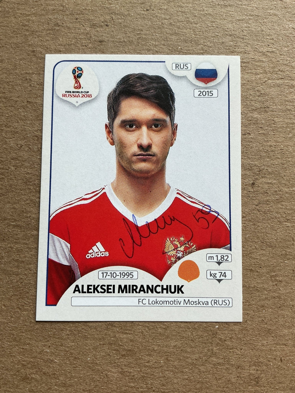 Aleksei Miranchuk, Russia 🇷🇺 FIFA World Cup 2018 Panini hand signed - Autographs-World