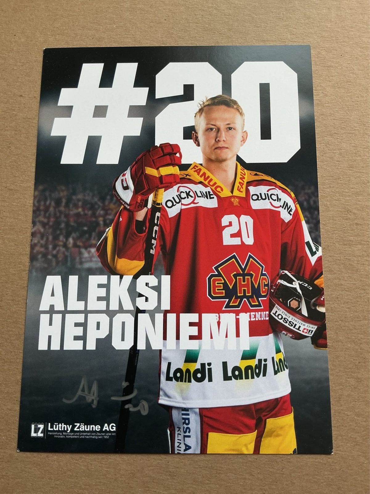 Aleksi Hieponiemi, Finland 🇫🇮 EHC Biel-Bienne 2023/24 hand signed - Autographs-World