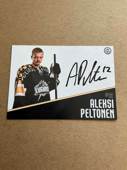 Aleksi Peltonen, Finland 🇫🇮 HC Lugano 2024/25 hand signed - Autographs-World
