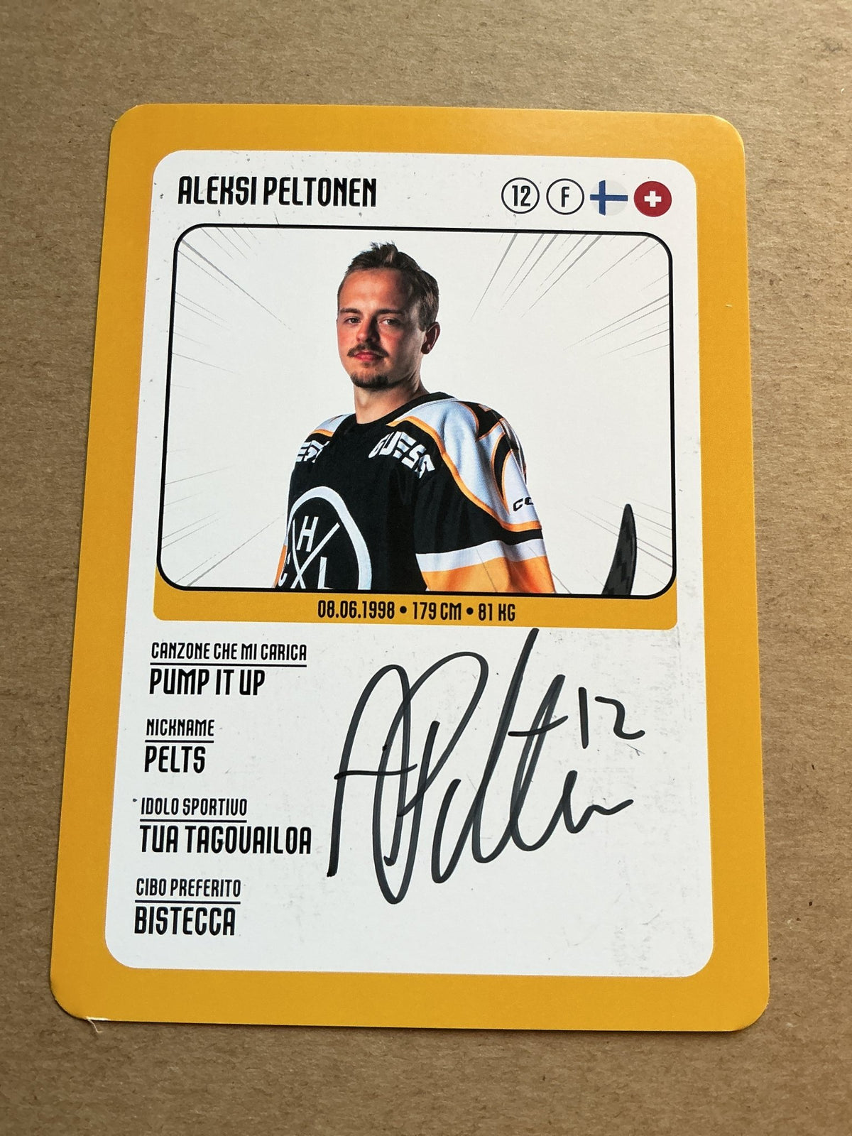 Aleksi Peltonen, Finland 🇫🇮 HC Lugano 2025/26 hand signed - Autographs-World