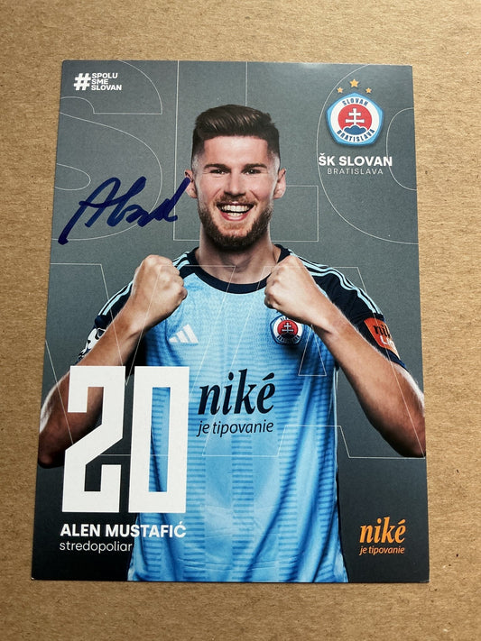 Alen Mustafic, Bosnia 🇧🇦 SK Slovan Bratislava 2024/25 hand signed - Autographs-World