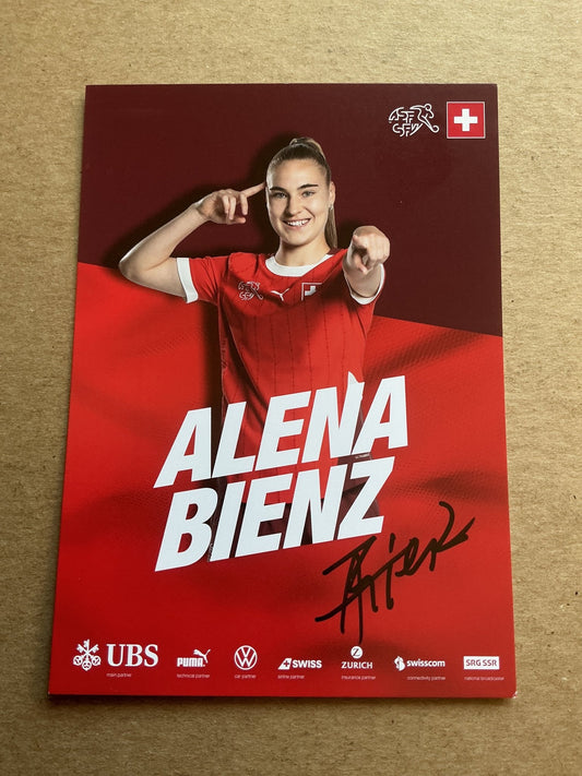 Alena Bienz, Switzerland 🇨🇭 UEFA Euro Cup 2025 hand signed - Autographs-World