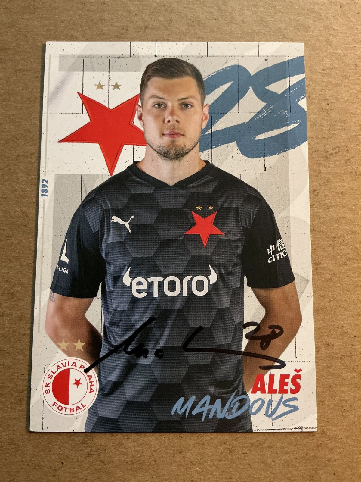 Aleš Mandous, Czech Republic 🇨🇿 SK Slavia Prague 2021/22 hand signed - Autographs-World