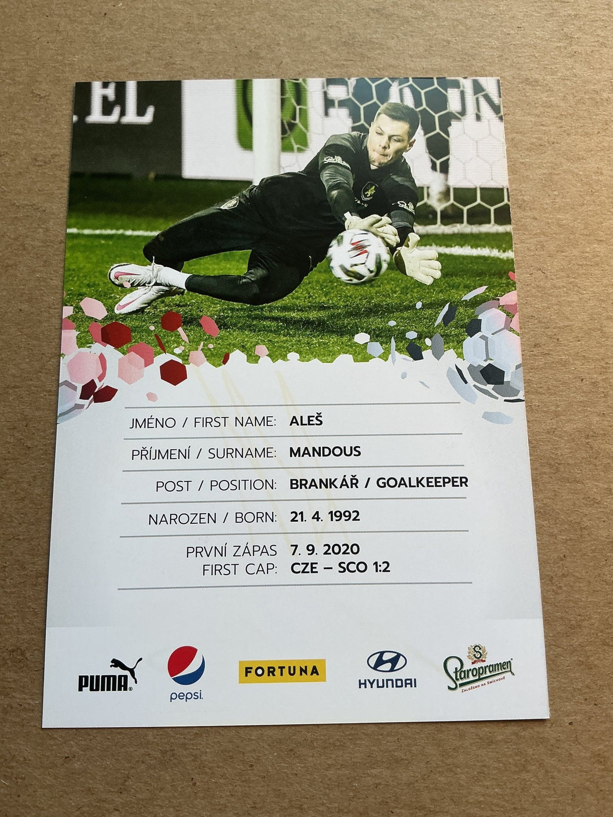 Aleš Mandous, Czech Republic 🇨🇿 UEFA Euro Cup 2020 hand signed - Autographs-World