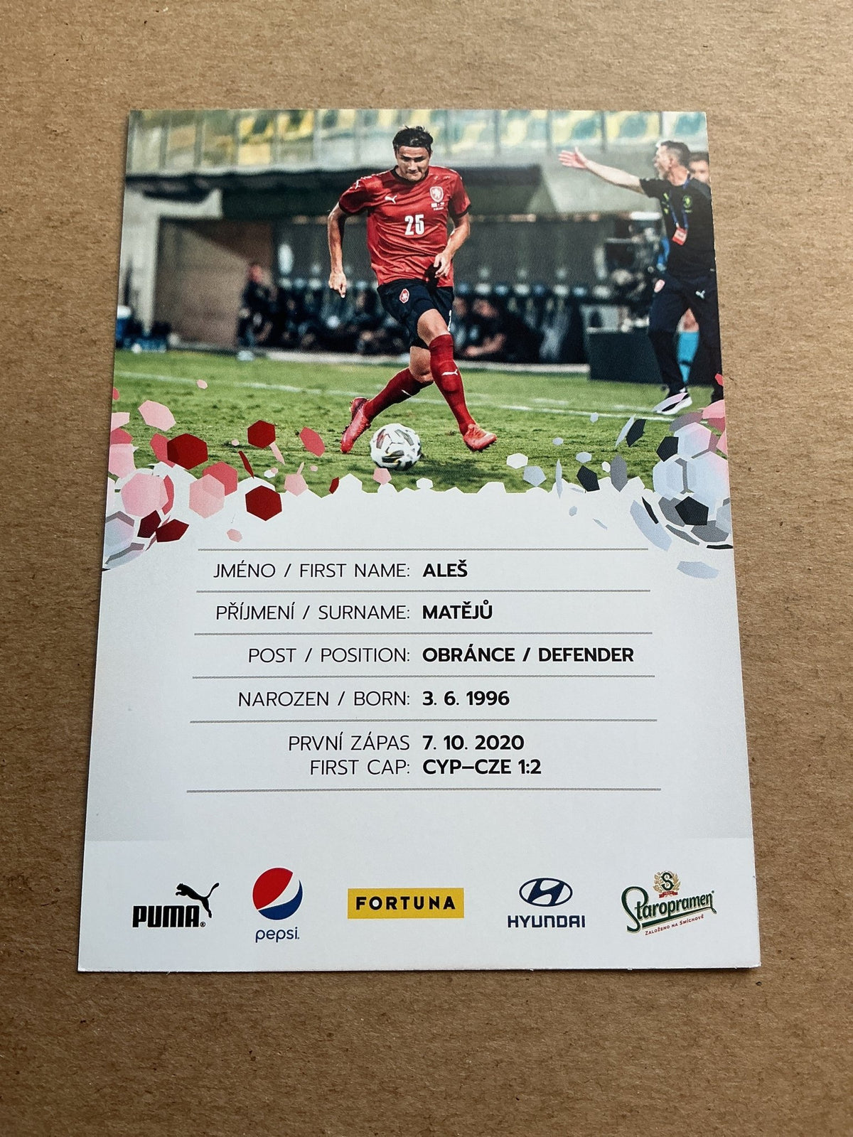 Aleš Matějů, Czech Republic 🇨🇿 UEFA Euro Cup 2020 hand signed - Autographs-World