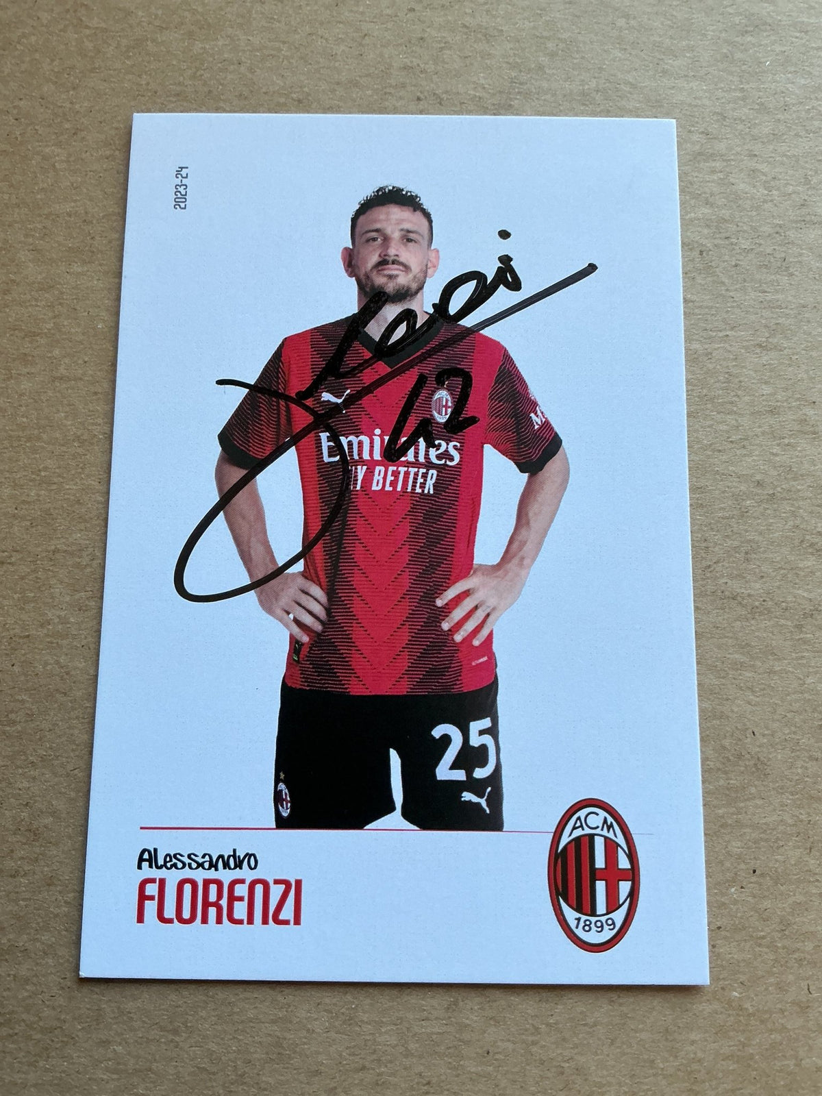 Alessandro Florenzi, Italy 🇮🇹 AC Milan 2023/24 hand signed - Autographs-World