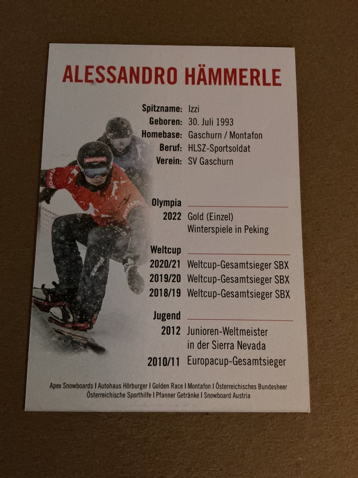 Alessandro Hämmerle, Austria 🇦🇹 Snowboard 2023/24 hand signed - Autographs-World