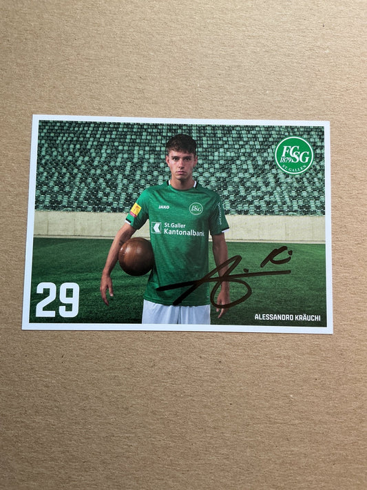 Alessandro Kräuchi, Switzerland 🇨🇭 FC St. Gallen 2019/20 hand signed - Autographs-World