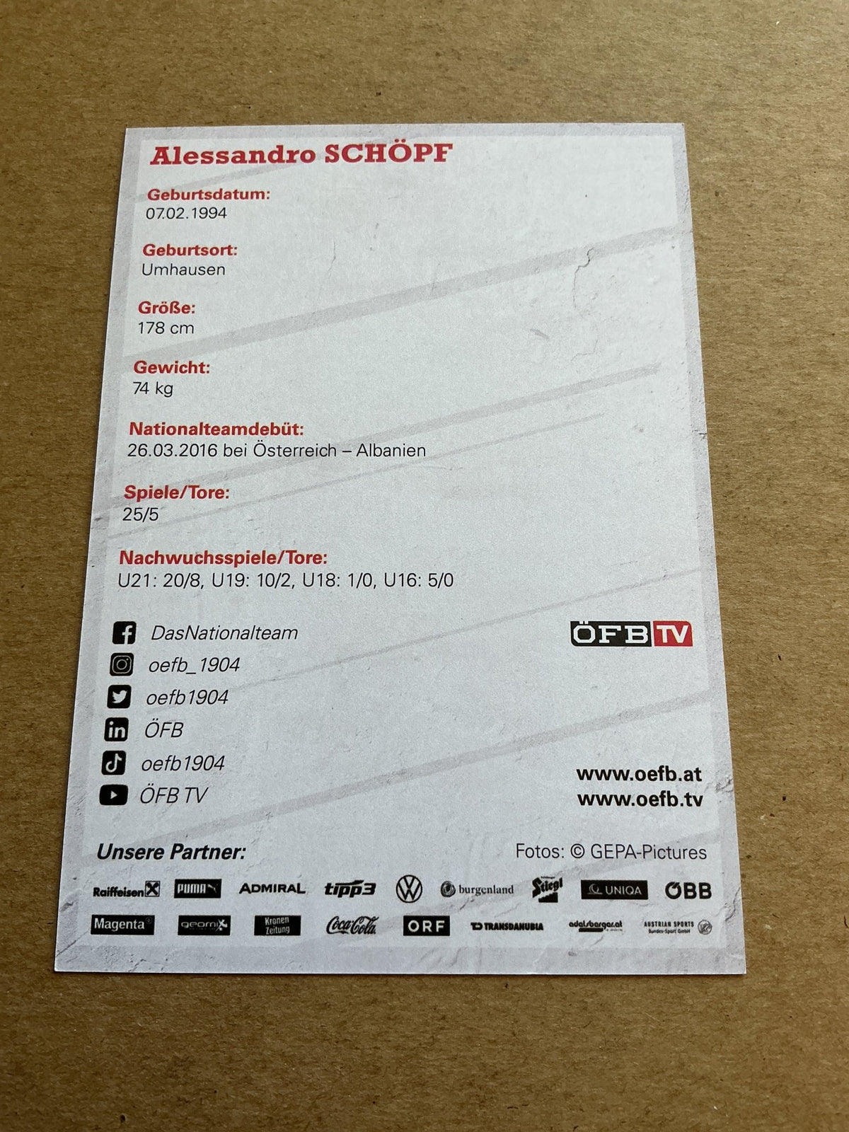 Alessandro Schöpf, Austria 🇦🇹 2021 hand signed - Autographs-World
