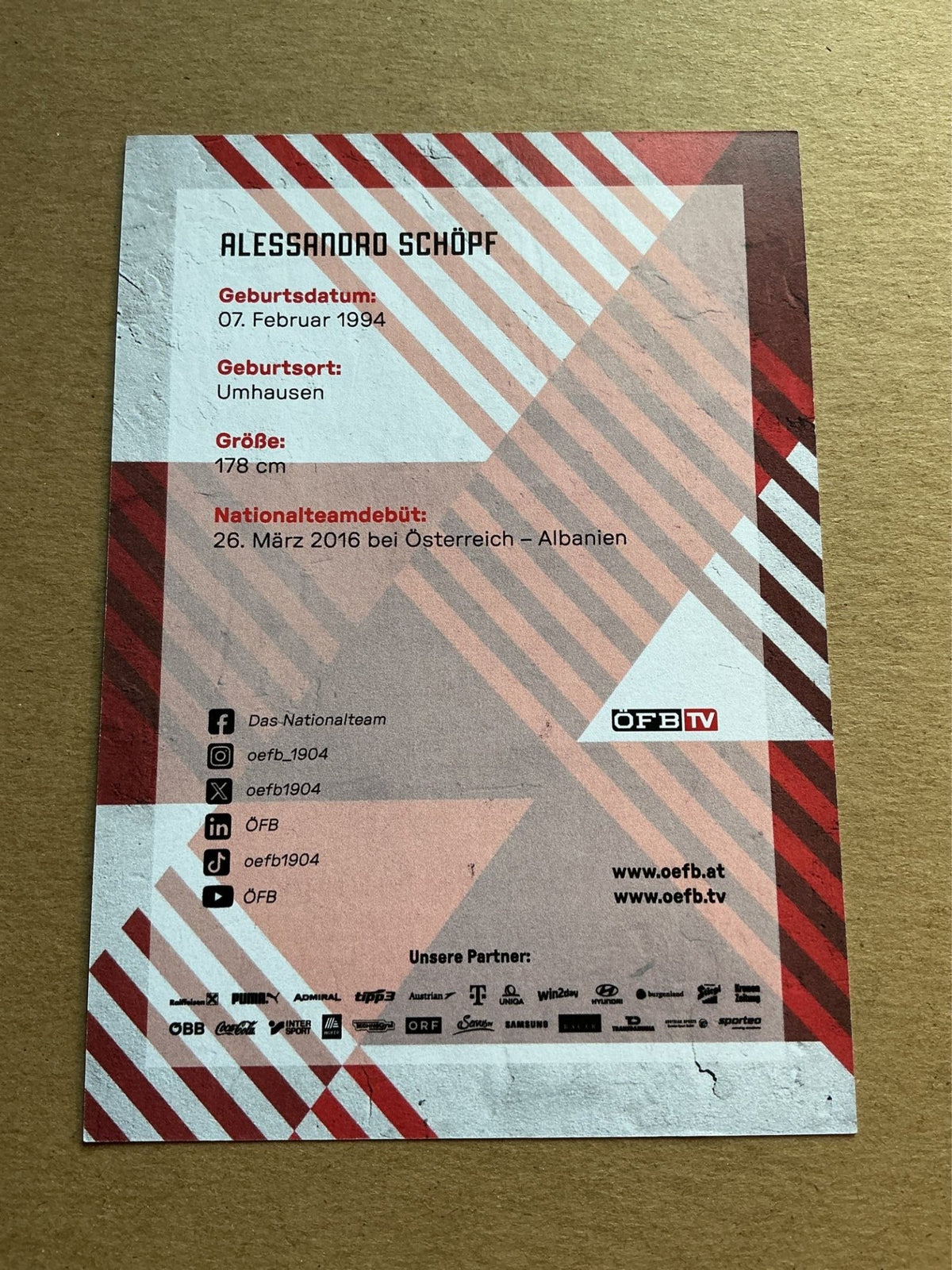 Alessandro Schöpf, Austria 🇦🇹 FIFA World Cup 2026 hand signed - Autographs-World