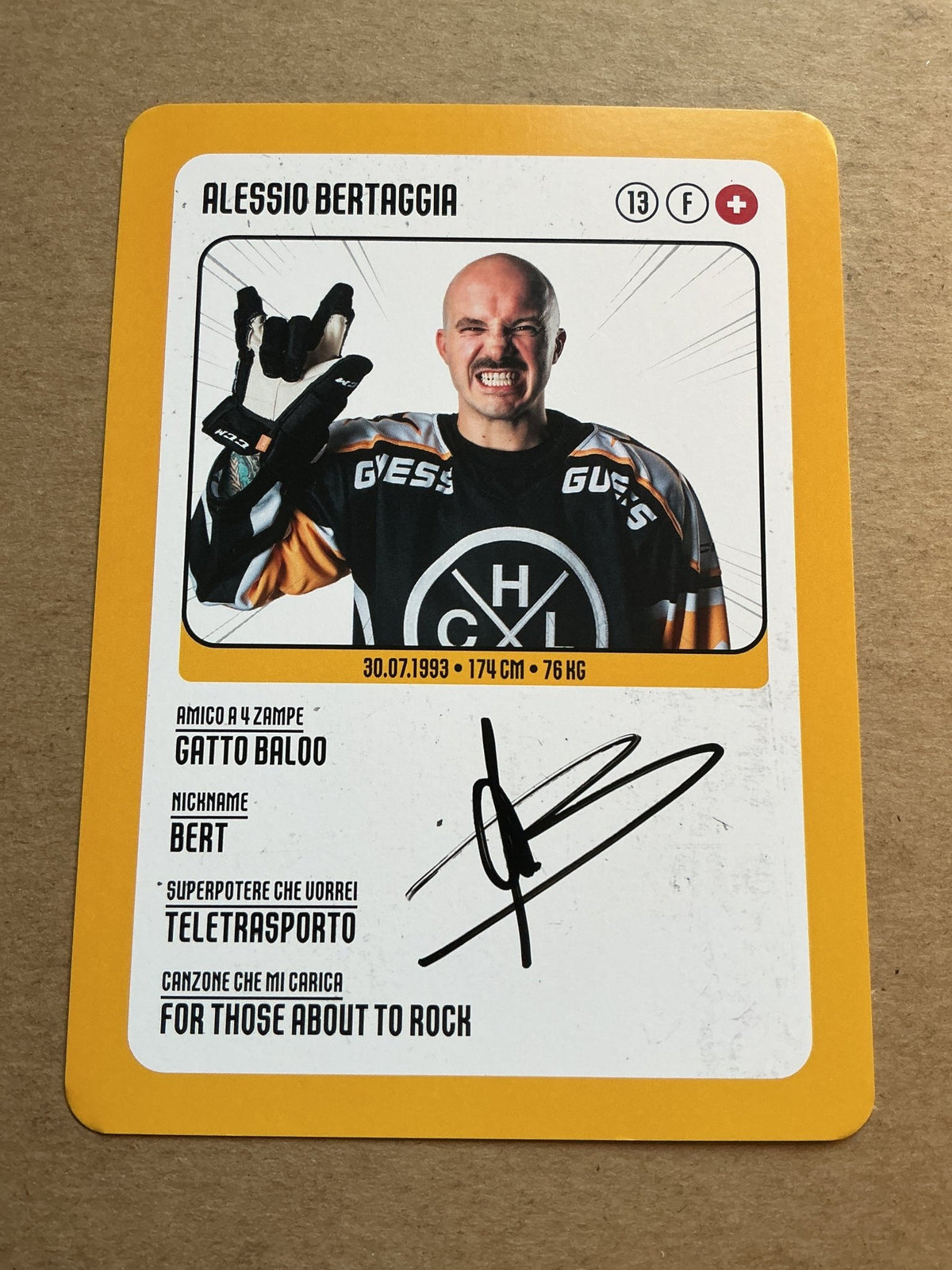 Alessio Bertaggia, Switzerland 🇨🇭 HC Lugano 2025/26 hand signed - Autographs-World